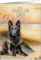 Father’s Day Belgian Tervuren Shepherd Dog Beach Cove card