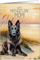 Mother’s Day Belgian Tervuren Shepherd Dog Beach Cove card