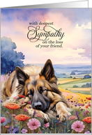 Pet Sympathy Belgian Tervuren Shepherd Dog Field of Wildflowers card