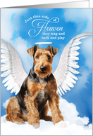 Pet Sympathy Loss of a Dog Airedale Terrier Angel card