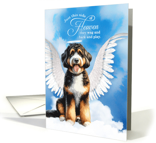 Pet Sympathy Loss of a Dog Bernedoodle Angel card (1922024)