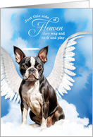 Pet Sympathy Loss of a Dog Boston Terrier Angel card