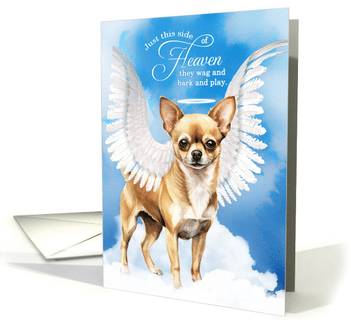 Pet Sympathy Loss of a Dog Tan Smooth Coat Chihuahua Angel card