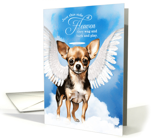 Pet Sympathy Loss of a Dog Black Tan Smooth Coat Chihuahua Angel card