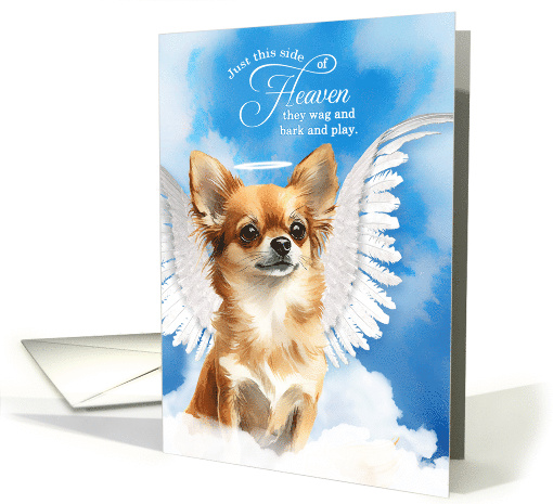 Pet Sympathy Loss of a Dog Tan Long Coat Chihuahua Angel card