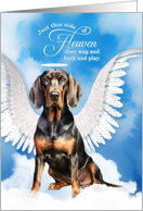 Pet Sympathy Loss of a Dog Black and Tan Coonhound Angel card