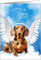 Pet Sympathy Loss of a Dog Red Tan Smooth Dachshund Angel card
