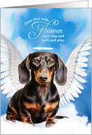 Pet Sympathy Loss of a Dog Black Red Smooth Dachshund Angel card