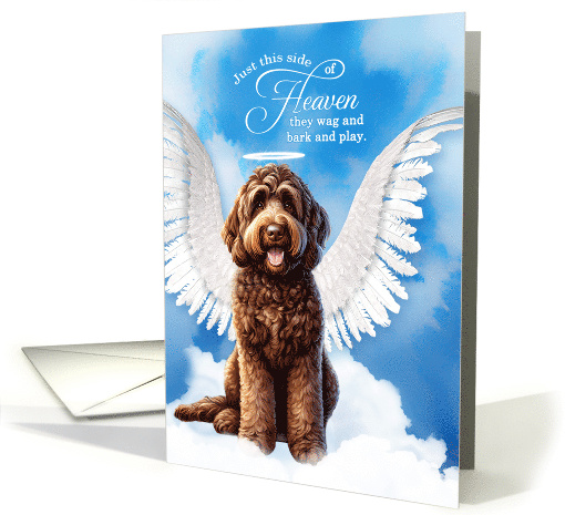 Pet Sympathy Loss of a Dog Chocolate Labradoodle Angel card (1924208)