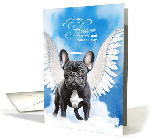 Pet Sympathy Loss of a Dog Black French Bulldog Angel card (1924552)