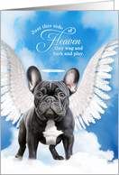 Pet Sympathy Loss of a Dog Black French Bulldog Angel card