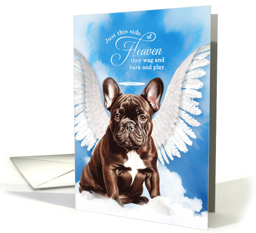 Pet Sympathy Loss of a Dog Chocolate Brown French Bulldog Angel card