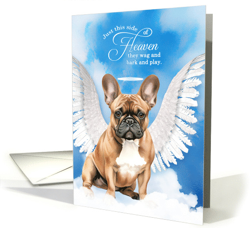 Pet Sympathy Loss of a Dog Fawn or Tan French Bulldog Angel card