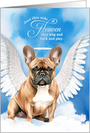 Pet Sympathy Loss of a Dog Fawn or Tan French Bulldog Angel card