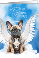 Pet Sympathy Loss of a Dog Brindle French Bulldog Angel card