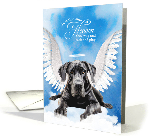 Pet Sympathy Loss of a Dog Black Great Dane Angel card (1924992)