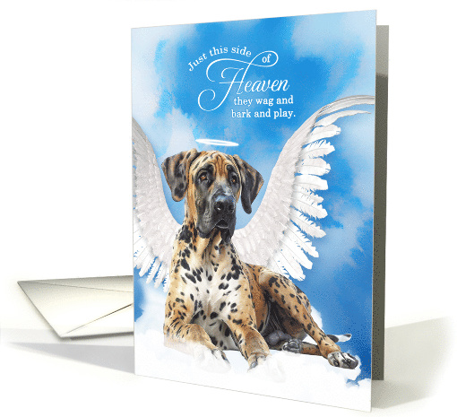 Pet Sympathy Loss of a Dog Harlequin Great Dane Angel card (1925000)