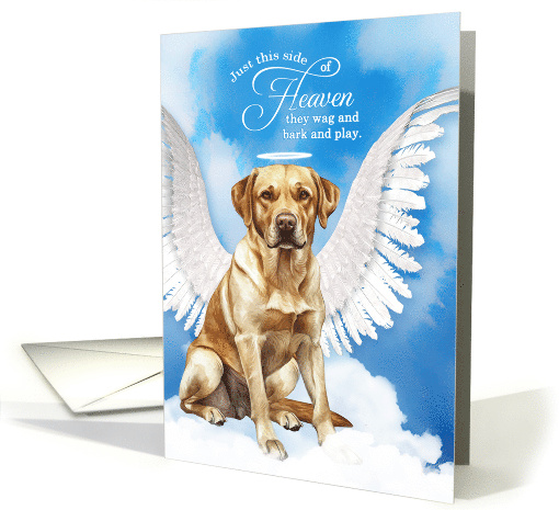 Pet Sympathy Loss of a Dog Yellow Lab Angel card (1925716)