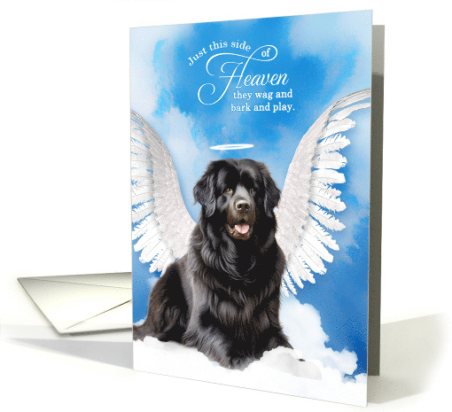Pet Sympathy Loss of a Dog Black Newfoundland Angel card (1926154)