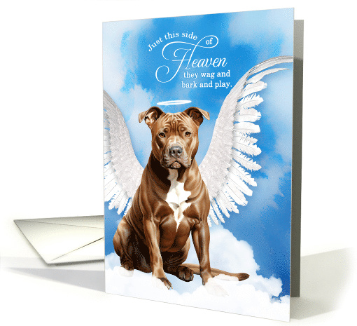 Pet Sympathy Loss of a Dog Tan Brown Pit Bull Angel card (1926478)
