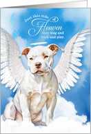 Pet Sympathy Loss of a Dog White Pit Bull Angel card