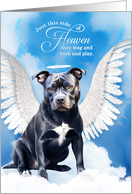 Pet Sympathy Loss of a Dog Black and White Pit Bull Angel card