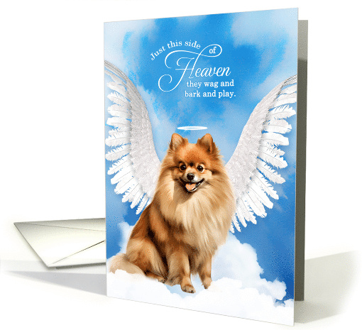 Pet Sympathy Loss of a Dog Red Pomeranian Angel card (1926772)