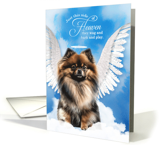 Pet Sympathy Loss of a Dog Tri Color Pomeranian Angel card (1927216)