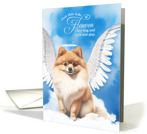 Pet Sympathy Loss of a Dog Cream and Sable Pomeranian Angel card