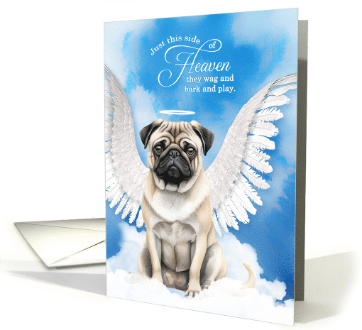 Pet Sympathy Loss of a Dog Pug Angel card (1927388)
