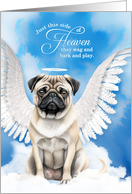 Pet Sympathy Loss of a Dog Pug Angel card
