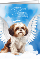 Pet Sympathy Loss of a Dog Gold and White Shih Tzu Angel card