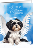 Pet Sympathy Loss of a Dog Black and White Shih Tzu Angel card