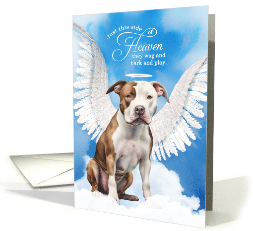 Pet Sympathy Loss of a Dog Fawn and White Staffordshire Terrier card