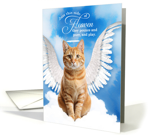 Pet Sympathy Loss of a Cat Domestic Orange Tabby Angel card (1929314)