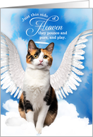 Pet Sympathy Loss of a Cat Domestic Calico Angel card