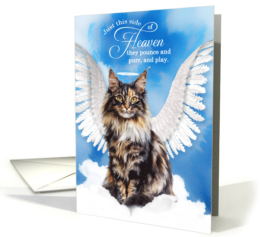 Pet Sympathy Loss of a Cat Calico Maine Coon Angel card (1929650)