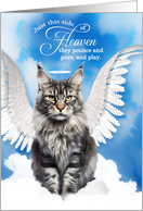 Pet Sympathy Loss of a Cat Silver Tabby Maine Coon Angel card
