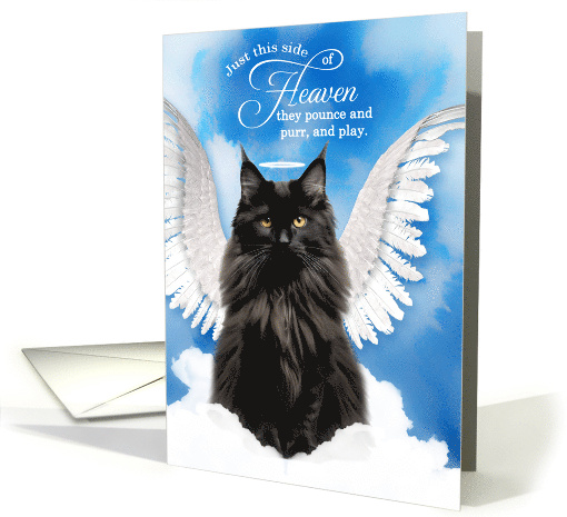 Pet Sympathy Loss of a Cat Black Maine Coon Angel card (1929822)