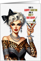 Funny Retro Happy Martini Dirty Birthday card