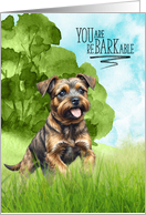 Congratulations reBARKable Border Terrier Dog in the Country card