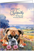 Sympathy Boxer Dog in a Field of Wildflowers card
