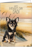 Father’s Day Long Haired Chihuaua Dog Beach Cove card