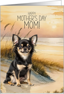 Mother’s Day Long Haired Chihuaua Dog Beach Cove card