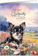 Sympathy Long Hair Chihuaua Dog in a Field of Wildflowers card