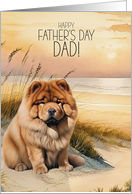 Father’s Day Chow Chow Dog Beach Cove card