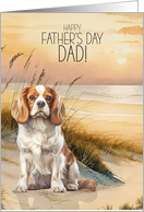 Father’s Day Cavalier King Charles Spaniel Dog Beach Cove card