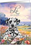 Encouragement Dalmatian Dog in a Field of Wildflowers card
