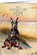 Mother’s Day Doberman Pinscher Dog Beach Cove card
