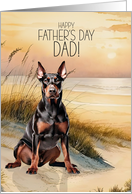 Father&rsquo;s Day Doberman Pinscher Dog Beach Cove card